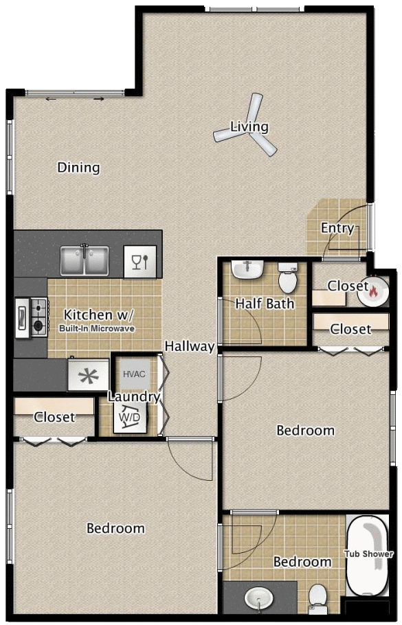 2 Bedroom 1 5 Bath Apartment Floor Plans Medford Oregon